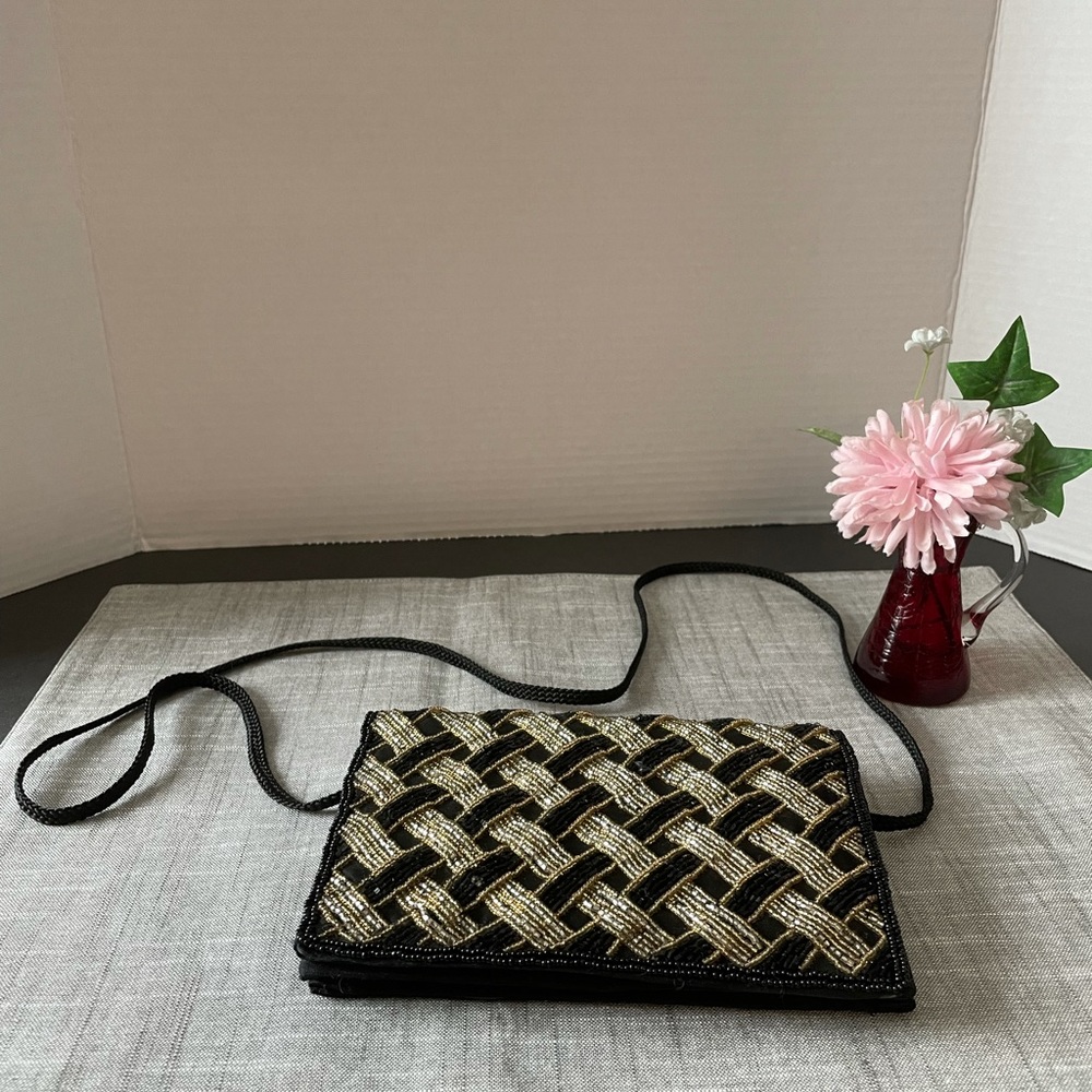 Vintage R R Clutch with shoulder strap